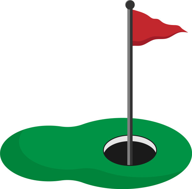 高尔夫球洞图标设计模板图片下载