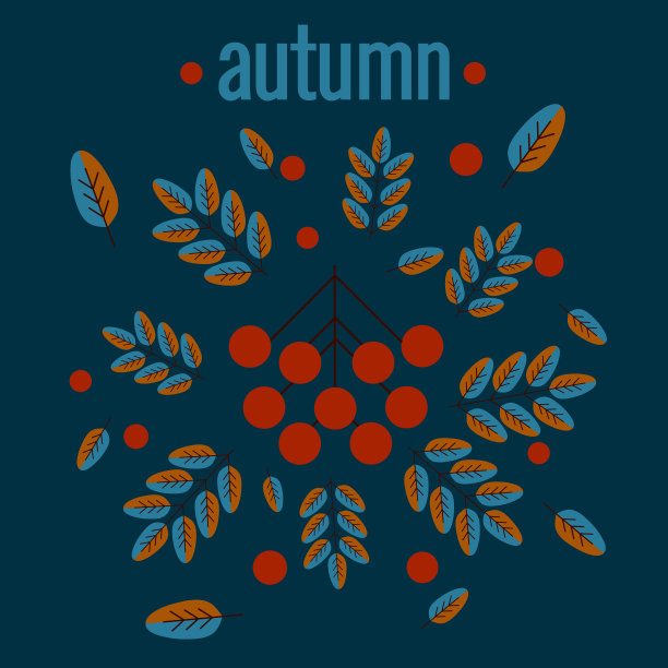 文字秋天秋天叶子浆果秋天图片下载