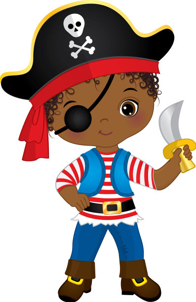 戴着眼罩和骷髅帽的黑海盗图片下载