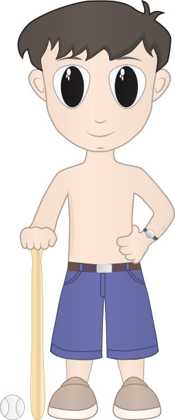 画一个垒球男孩图片下载