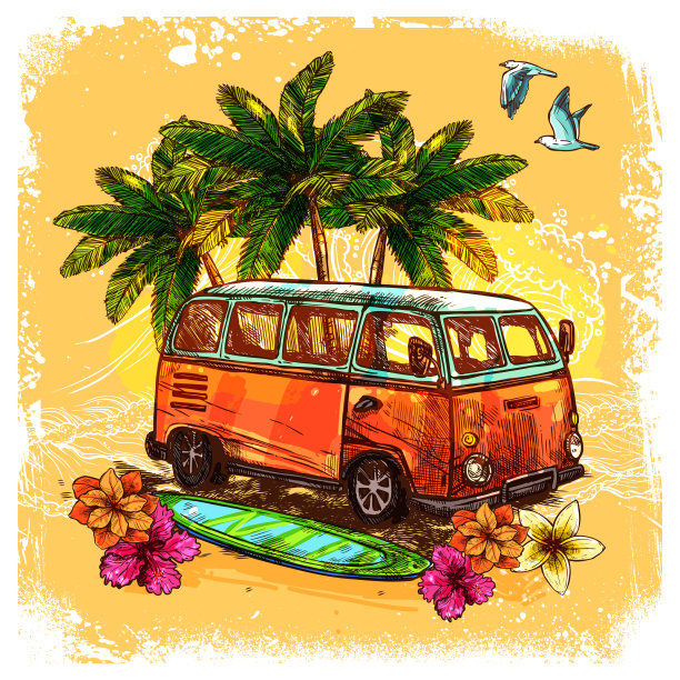 冲浪巴士草图概念图片下载