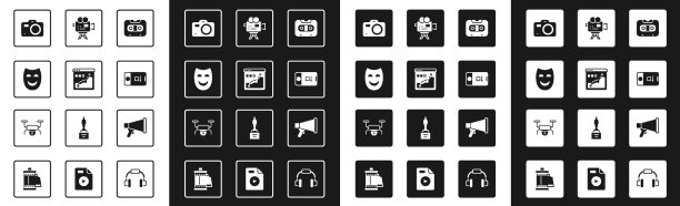 设置复古盒式磁带的直方图图片下载