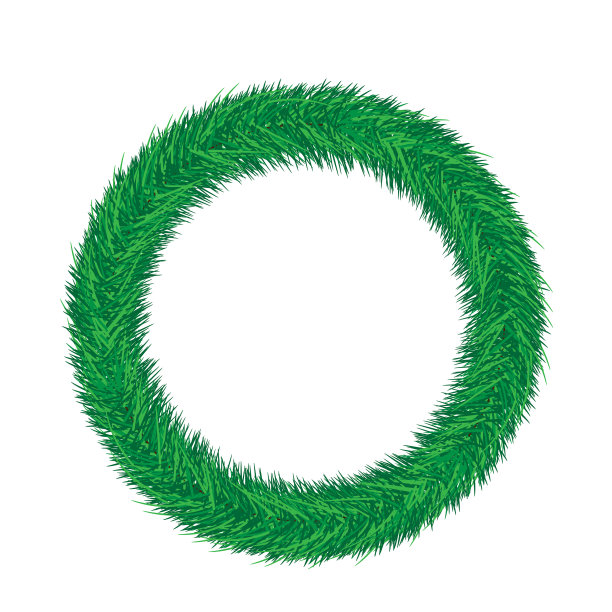 空的圣诞冷杉花环与复制空间松树图片下载