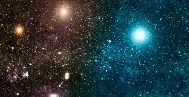 太空背景与星尘和闪亮的星星。现实多彩的宇宙与星云和银河系。图片下载