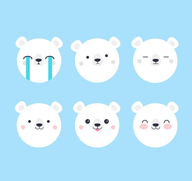 可爱简单套手画熊肖像图片下载