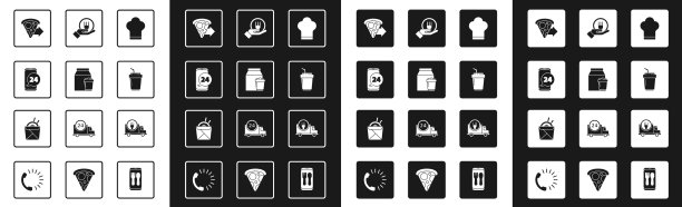 设置厨师帽在线订餐和送餐图片下载