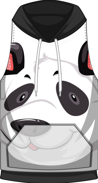 前连帽衫无袖与熊猫图案图片下载