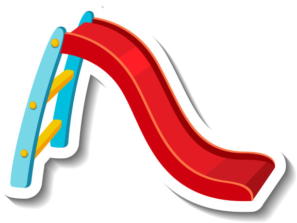 有滑梯的贴纸模板图片下载