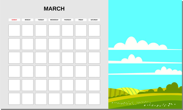 日历计划三月极简图片下载