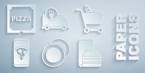 设置餐盘购物车和食品点餐图片下载