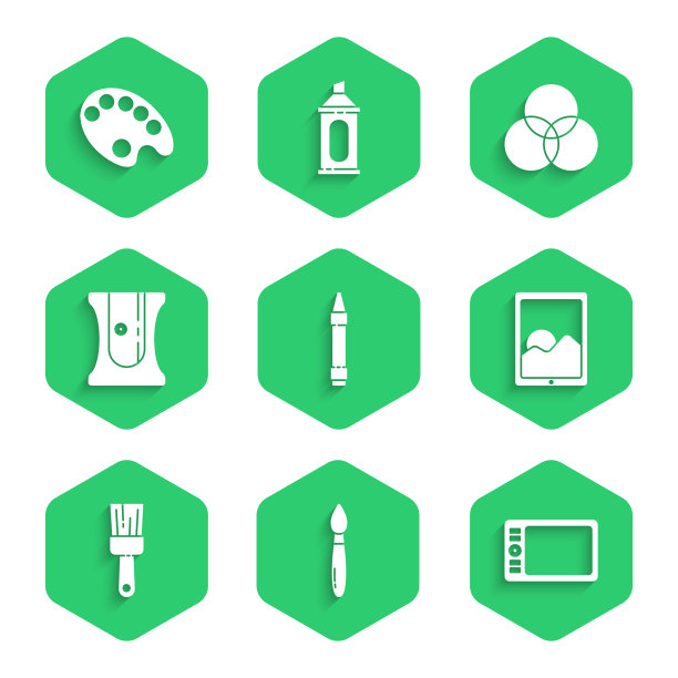 设置蜡笔画油漆刷图形图片下载