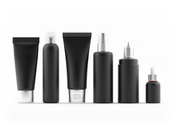 空白化妆品瓶隔离在白色背景图片下载