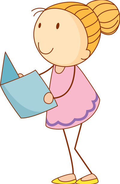 一个拿着书中的卡通人物的涂鸦小孩图片下载