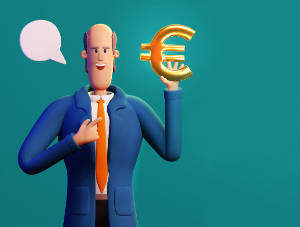 3 d渲染插图。3 d渲染插图。商人持有欧元标志，帮助，支持，解决问题，并准备作为一个团队的理念一起工作图片下载