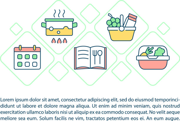 为家庭准备食物的概念线图标图片下载