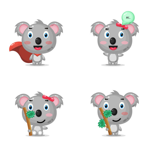 设置可爱的考拉吉祥物图片下载