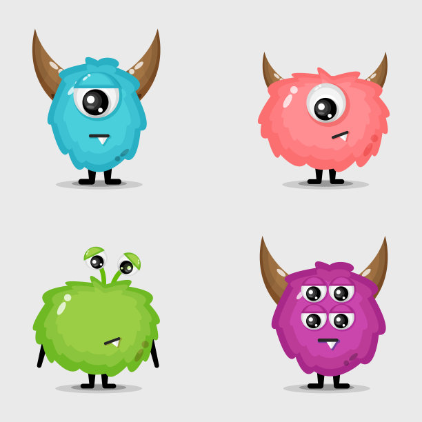 设置可爱的怪物设计图片下载