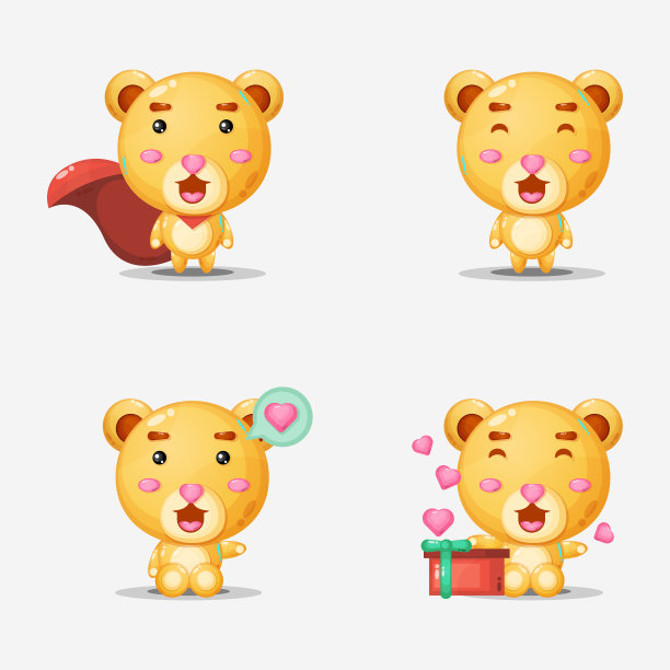 设置可爱的小熊吉祥物图片下载