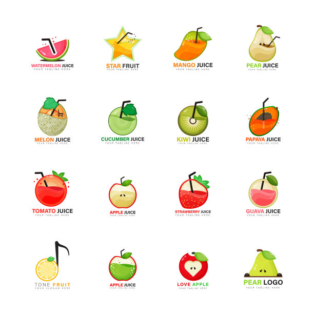 水果设计标志集收集图片下载