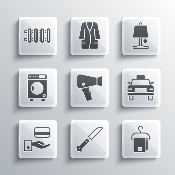 把刀巾放在出租车吹风机的衣架上图片下载