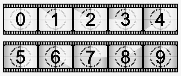 集电影倒计时图标，复古平面概念图片下载