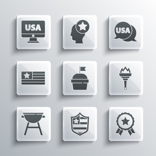 设置盾牌与星星奖章火炬火焰蛋糕图片下载