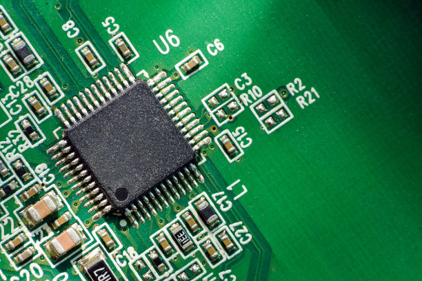 集成电路板微芯片特写微距摄影图片下载