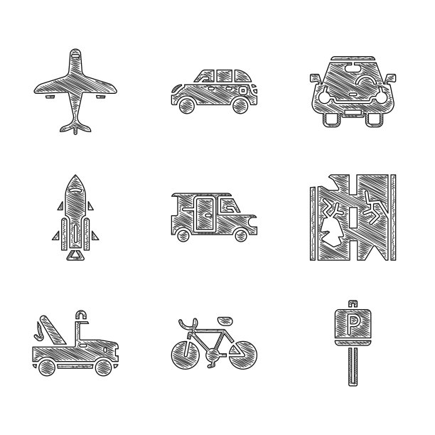 设置小巴、自行车停放破路拖图片下载