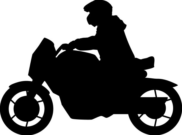一个骑摩托车的年轻人的剪影图片下载