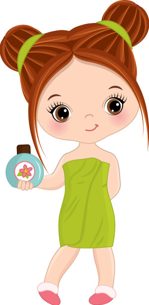 裹着毛巾的红发可爱水疗馆女孩图片下载