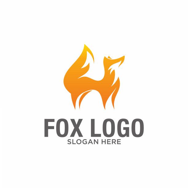 福克斯标志模板上的白色背景图片下载