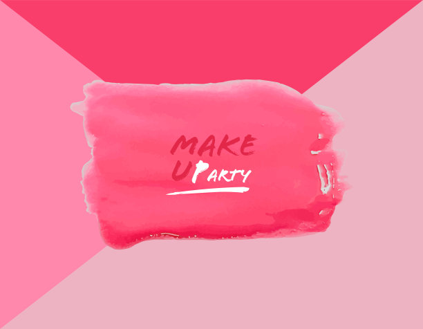 矢量红色唇膏涂抹污点在彩色背景，爱的背景，化妆品组成，化妆设计插图，现实的唇膏笔画图片下载