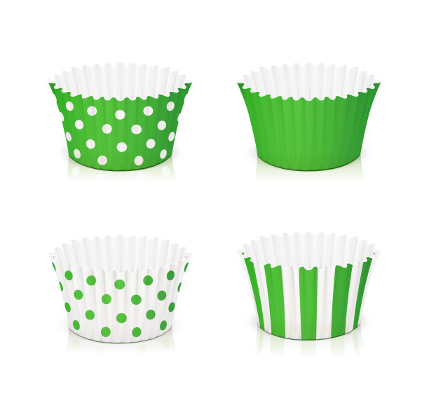 一套纸杯蛋糕模具。用具烤蛋糕。矢量插图。图片下载