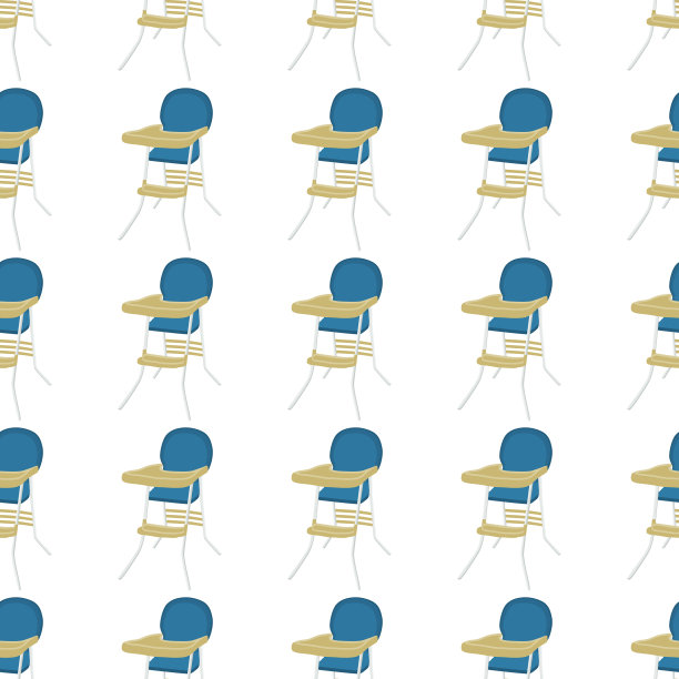 主题色彩丰富的现代儿童高脚椅图片下载