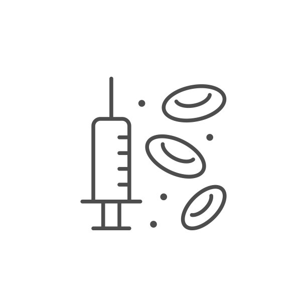 注射器和血线轮廓图标图片下载