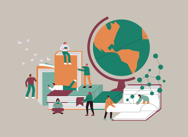 多元的年轻人团队阅读书孤立图片下载