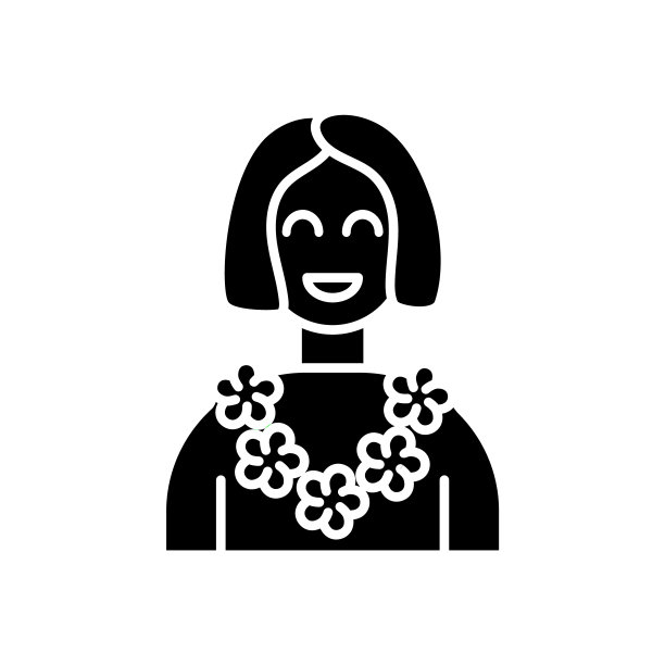 夏威夷雷字形图标。为游客准备的花环。马尔代夫和夏威夷的属性。孤立的矢量图图片下载