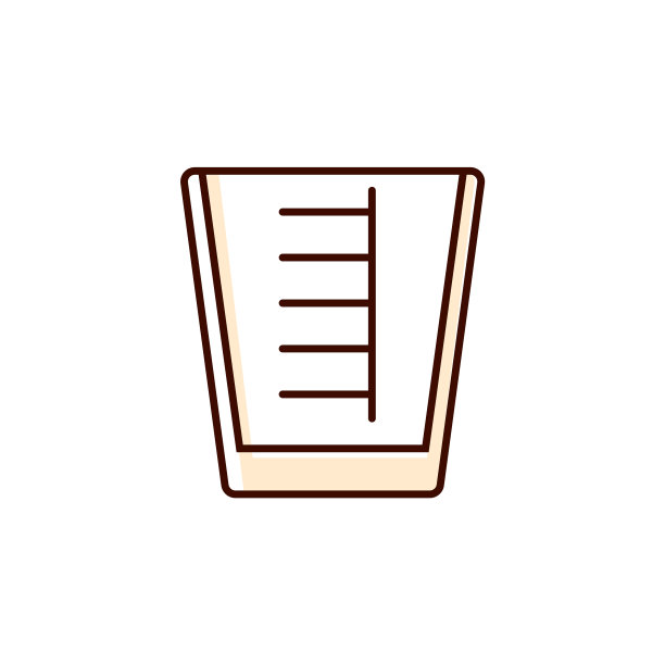 量杯平面图标。颜色填充的象征。孤立的矢量图图片下载