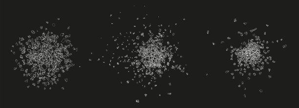 向量低聚碎片部分。破碎的白色水晶轮廓。设计元素集。图片下载