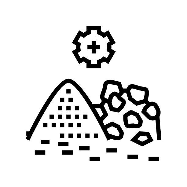 采矿处理线图标矢量插图图片下载
