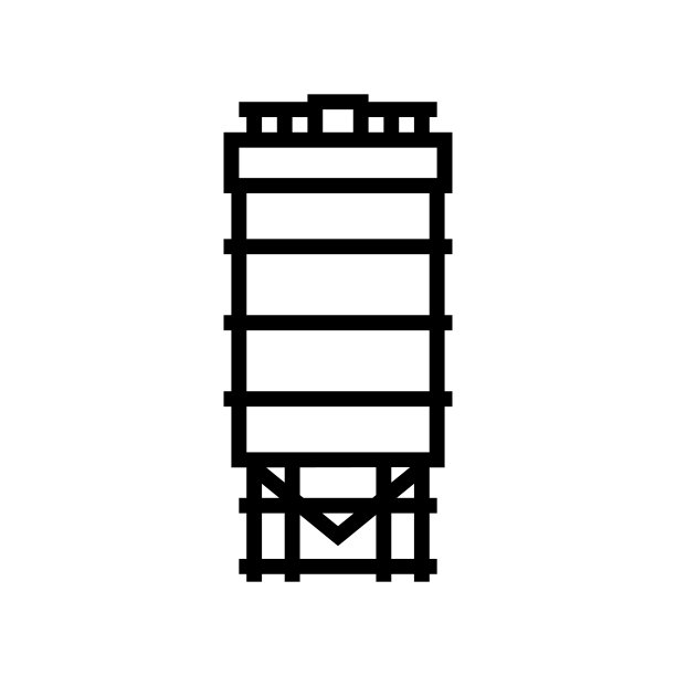 储罐的煤炭储存线图标矢量插图图片下载