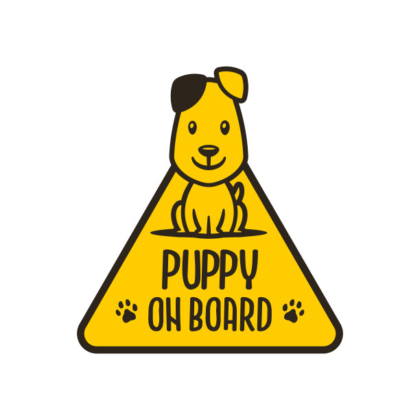 小狗上车标志图片下载