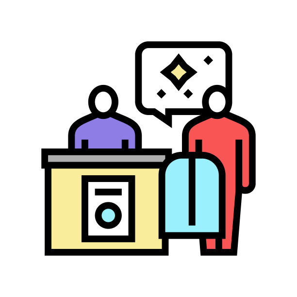 干洗服务颜色图标矢量插图图片下载