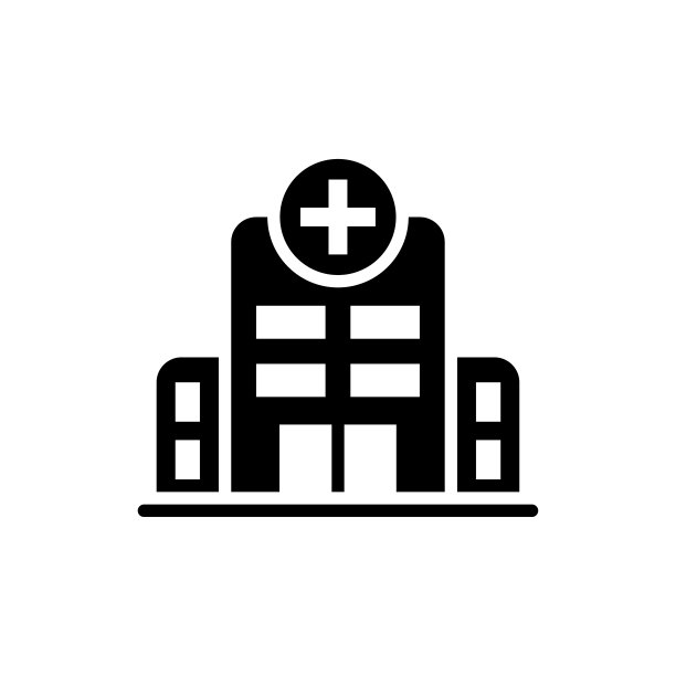 医院矢量固体图标风格的插图。Eps 10个文件图片下载