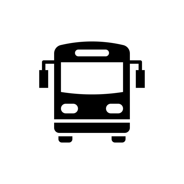 总线矢量固体图标风格的插图。Eps 10个文件图片下载