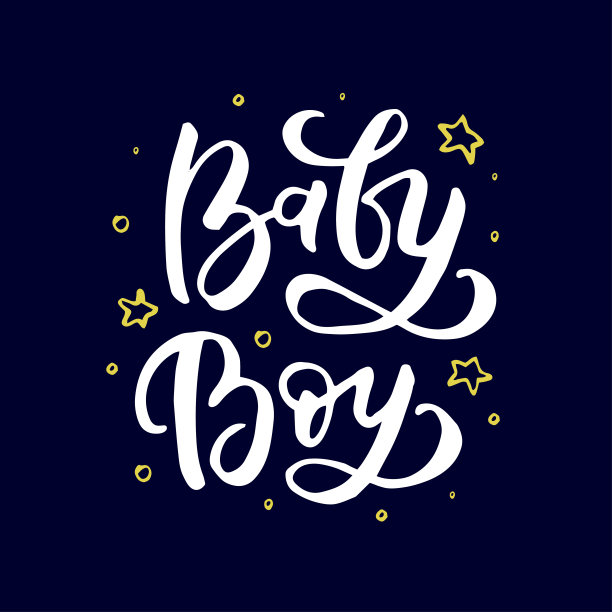 小男孩-手写的字母插图图片下载