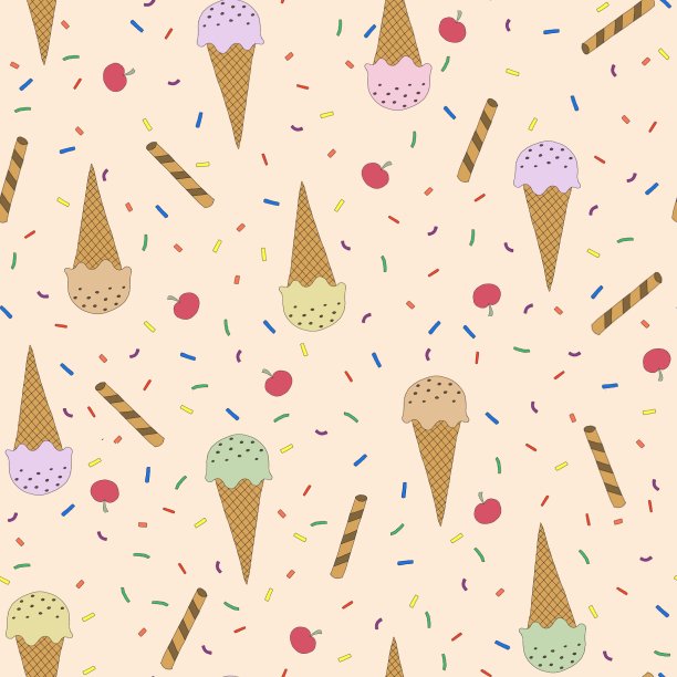 冰淇淋无缝重复打印图片下载