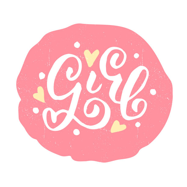 女孩-手写的字母插图图片下载