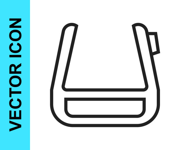 黑线智能眼镜安装在眼镜图标隔离在白色背景。带摄像头和显示器的可穿戴电子智能眼镜。向量图片下载