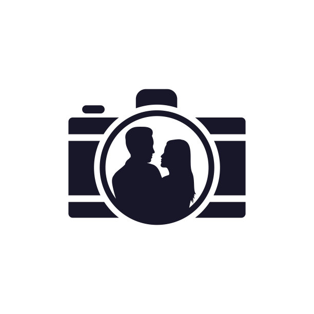 婚纱摄影Logo设计。摄影师图标。图片下载